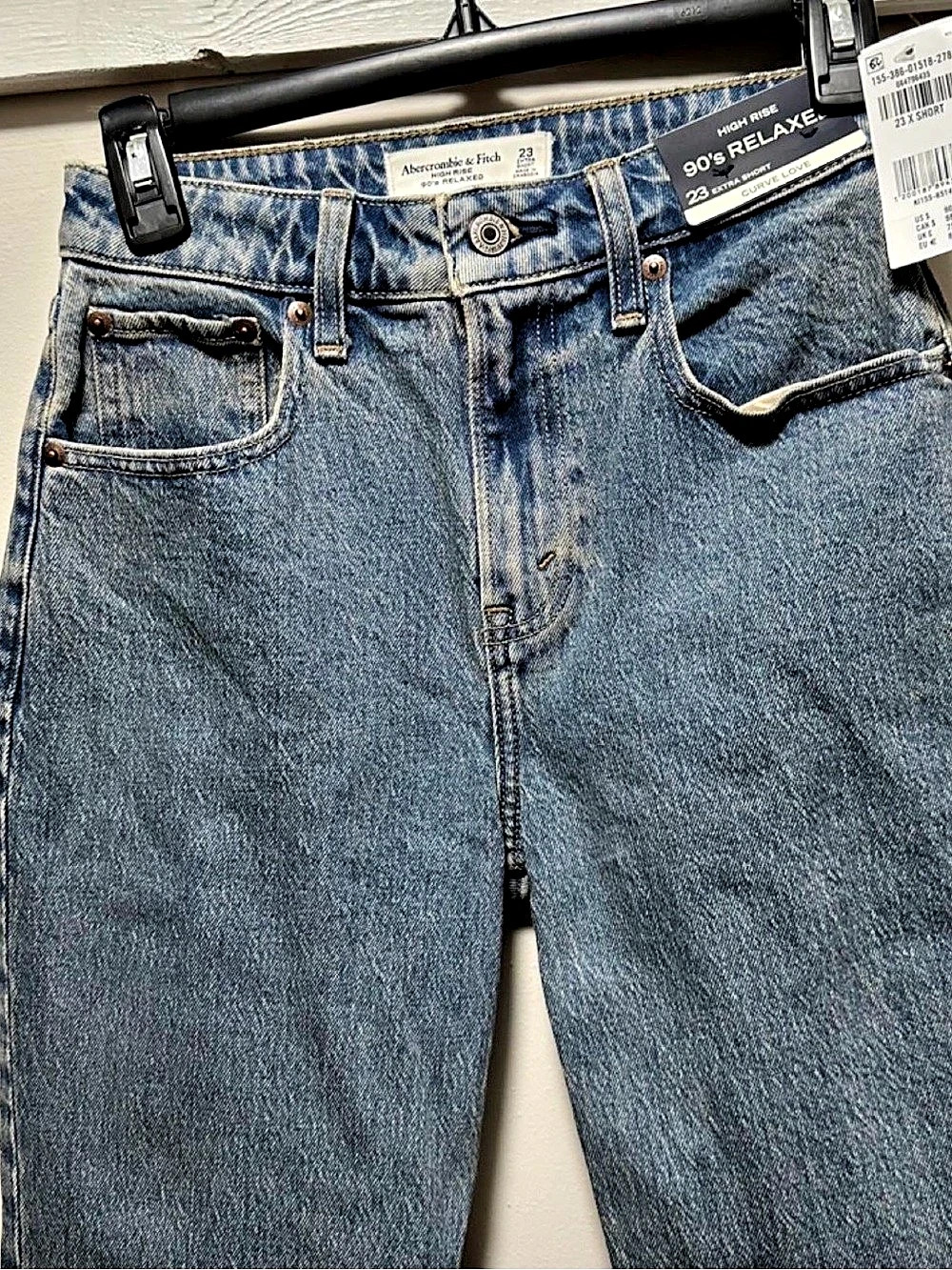 Abercrombie & Fitch Curve Love High Rise 90s Relaxed Jean Jeans Blue Waist 23